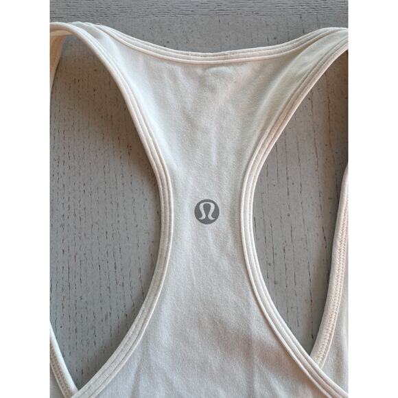 Lululemon Cool Racerback Ruffled Up Ivory Angel Wing Ruffel Size 8 - Picture 5 of 5